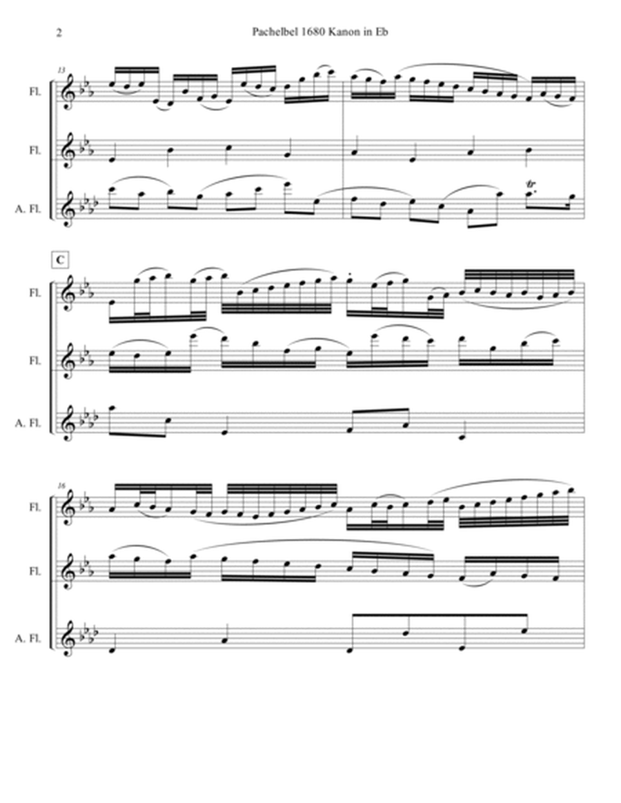 Pachelbel Canon in Eb Flute Trio