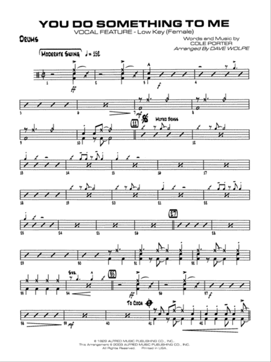 You Do Something to Me: Drums Jazz Ensemble scores gallery preview page 1