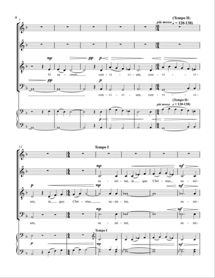 O Sacrum Convivium O Sacrum Convivium 4-Part scores gallery preview page 4