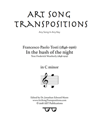 TOSTI: In the hush of the night (transposed to C minor)