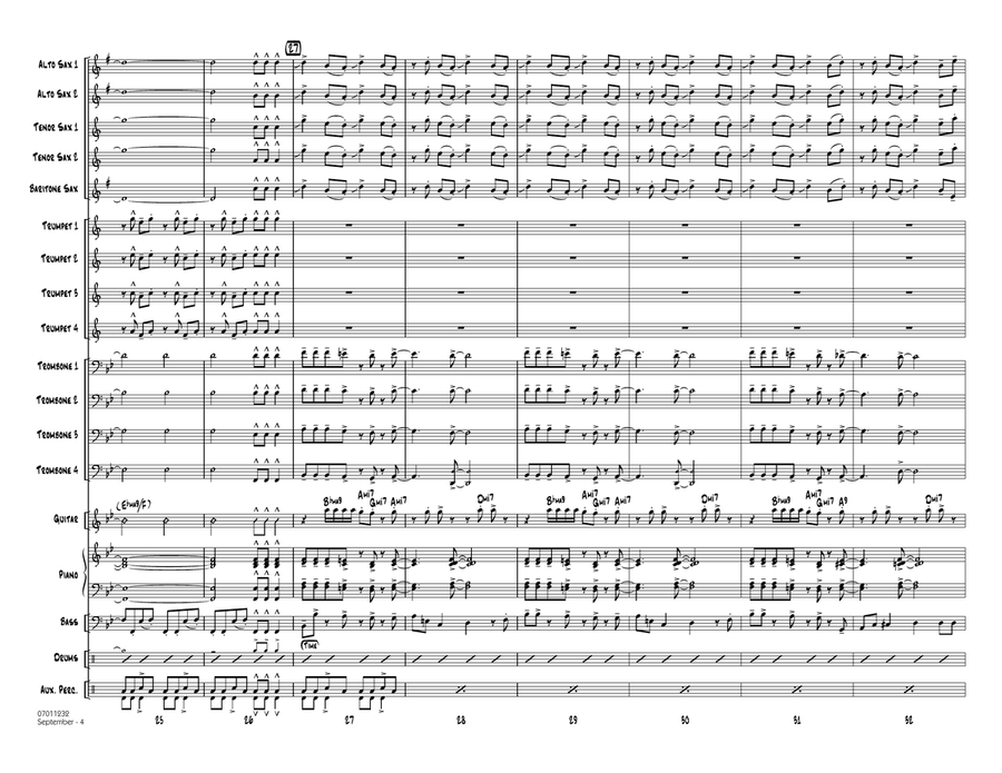 September (arr. Mark Taylor) - Conductor Score (Full Score) Jazz Ensemble scores gallery preview page 4