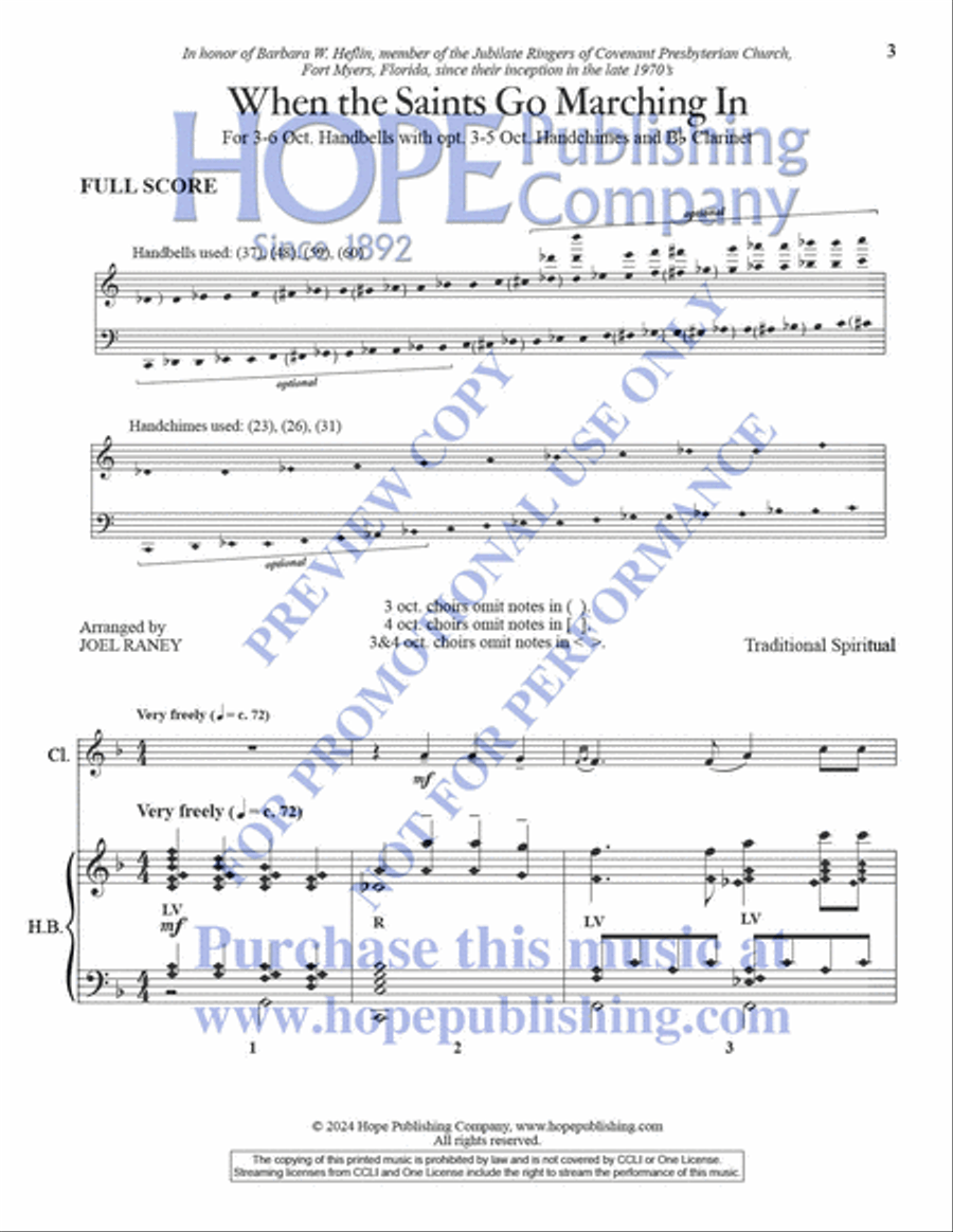 When the Saints Go Marching In Clarinet scores gallery preview page 4