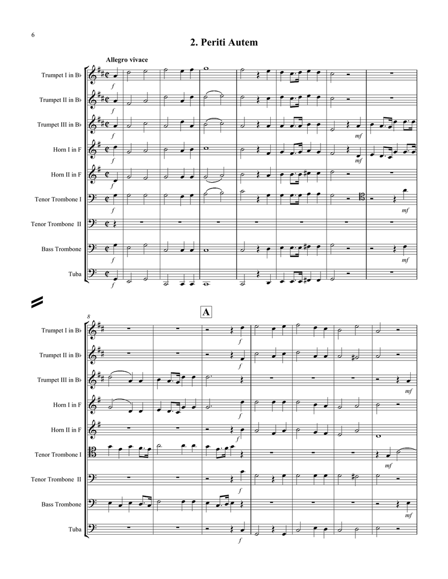 Two Sacred Choruses, Op. 115 for 9-part Brass Ensemble Brass Ensemble scores gallery preview page 6