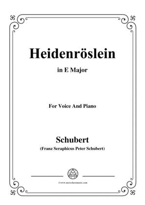 Schubert-Heidenröslein in E Major,for voice and piano