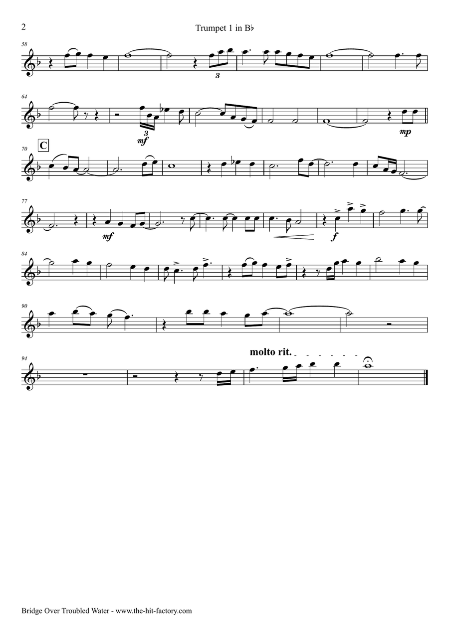 Bridge Over Troubled Water Brass Ensemble scores gallery preview page 6