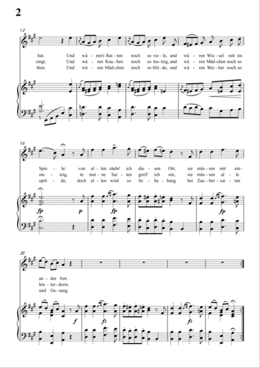 Schubert-Der Rattenfänger in A for Vocal and Piano Voice scores gallery preview page 3