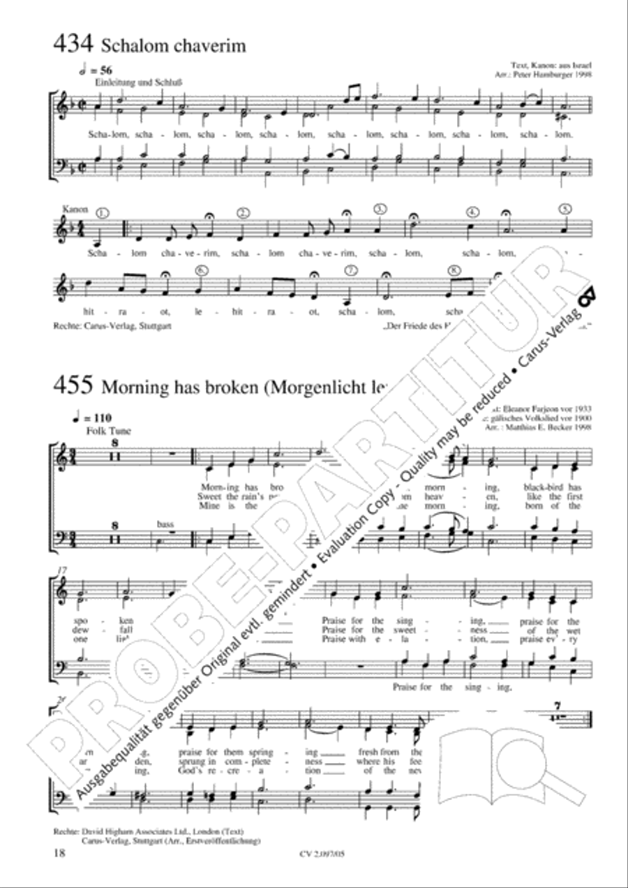Pop-Chorbuch zum EG: Morning has broken Choir scores gallery preview page 19