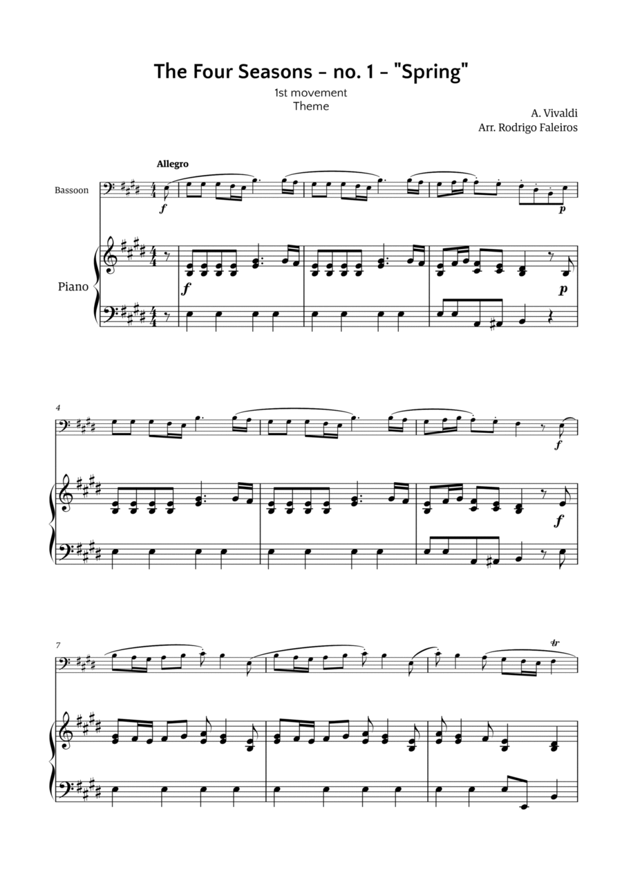 The Four Seasons - Spring Chamber Music scores gallery preview page 1