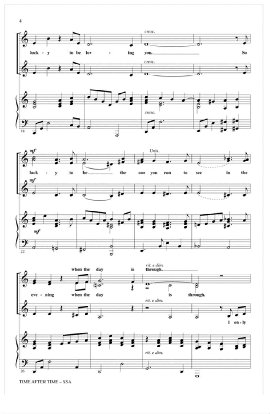Time After Time (arr. Mac Huff)