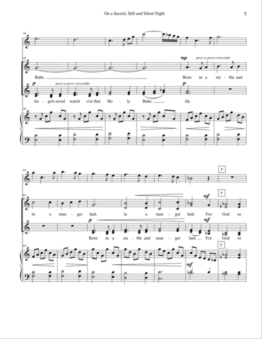 On a Sacred, Still and Silent Night SSAA scores gallery preview page 6