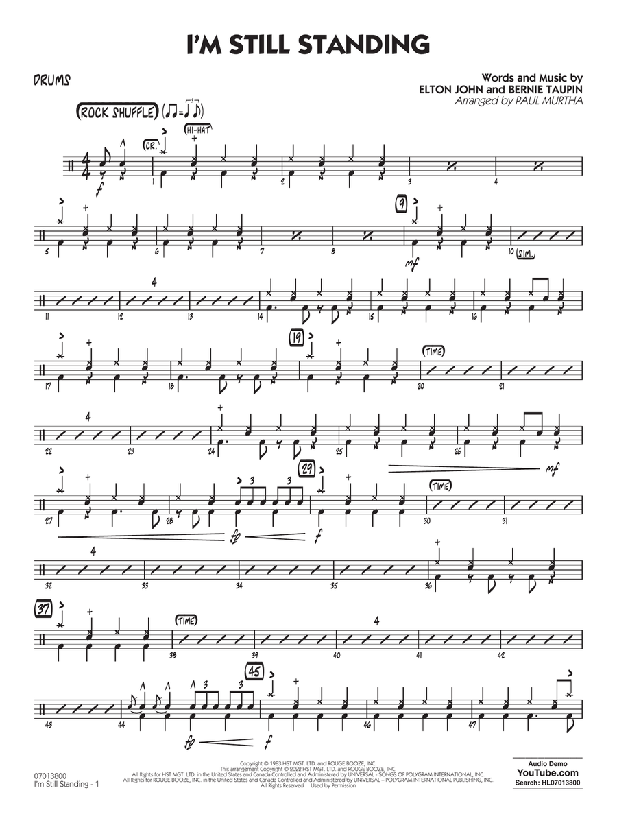 I'm Still Standing (arr. Paul Murtha) - Drums