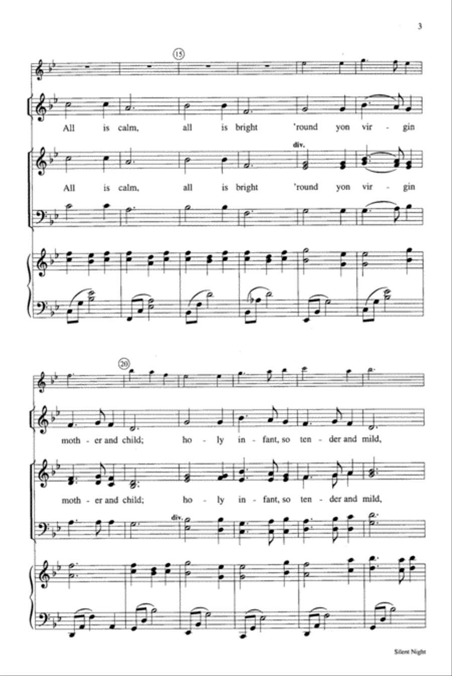 Silent Night Silent Night 4-Part scores gallery preview page 3