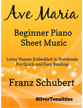 Book cover for Ave Maria Beginner Piano Sheet Music