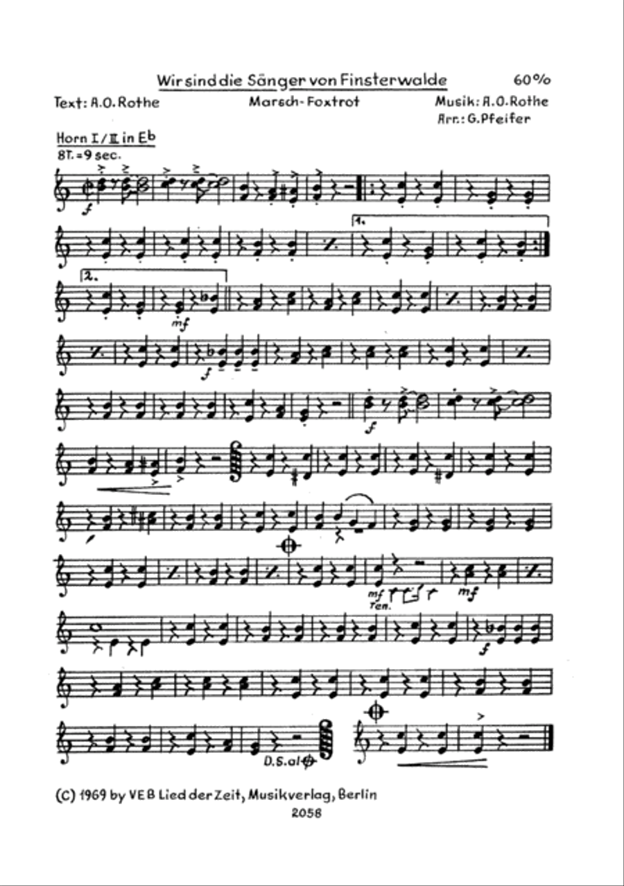 Wir sind die Sanger von Finsterwalde Clarinet scores gallery preview page 6