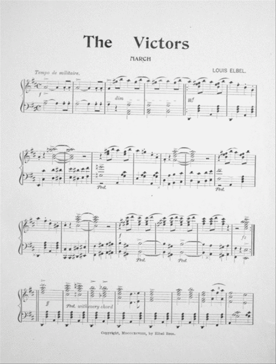 (1) March. The Victors. Back cover (2) song 