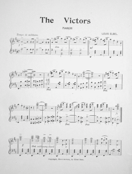 (1) March. The Victors. Back cover (2) song "The Victors"