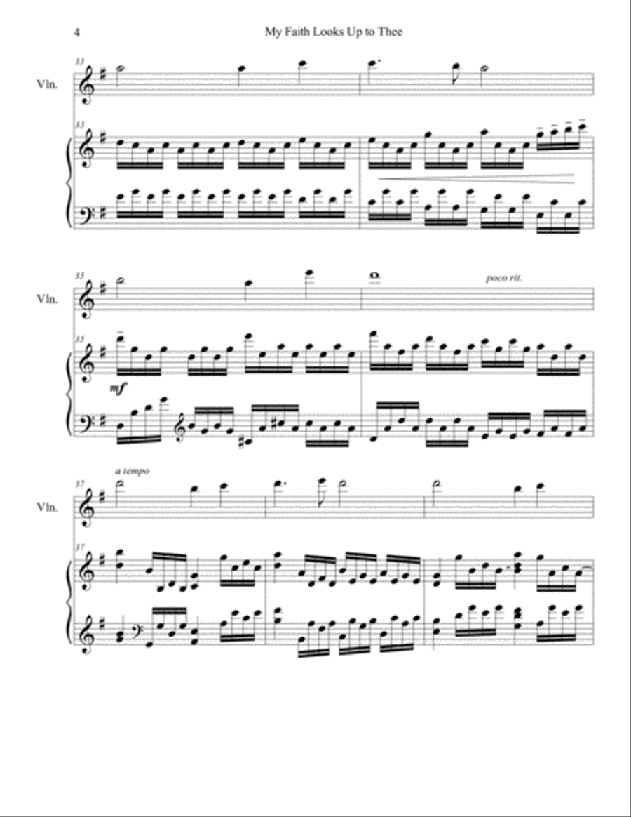 My Faith Looks Up to Thee (violin/piano), arr. Brenda Portman Violin Solo scores gallery preview page 4
