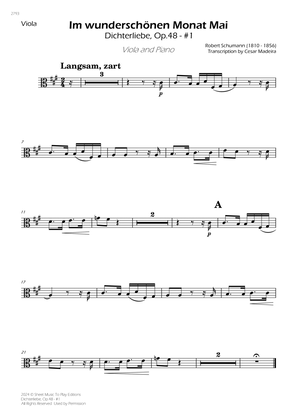 Dichterliebe, Op.48 No.1 - Viola and Piano (Individual Parts)