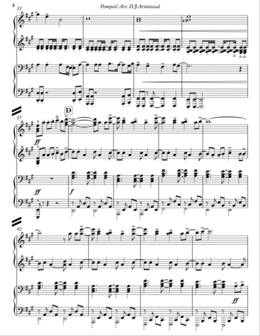 Pompeii 1 Piano, 4-Hands scores gallery preview page 4