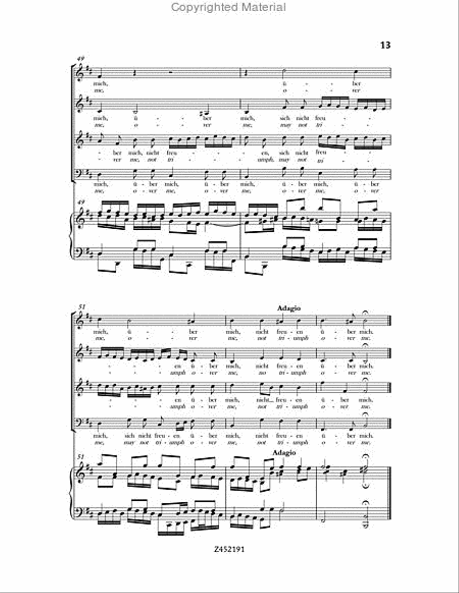 Nach dir, Herr, Verlanget Mich, BWV 150 Choir scores gallery preview page 13