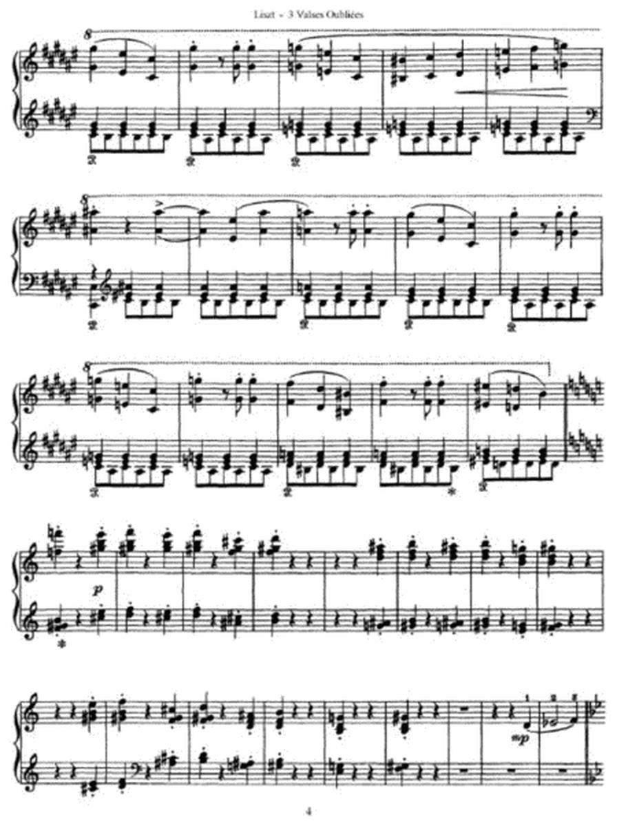 Franz Liszt - 3 Valses Oubliées, Valse Oubliée No. 1