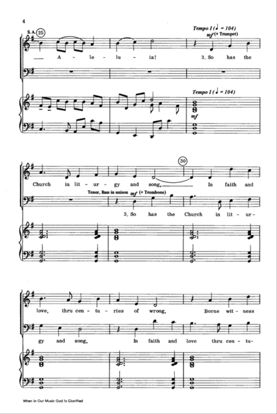 When in Our Music God Is Glorified 4-Part scores gallery preview page 4