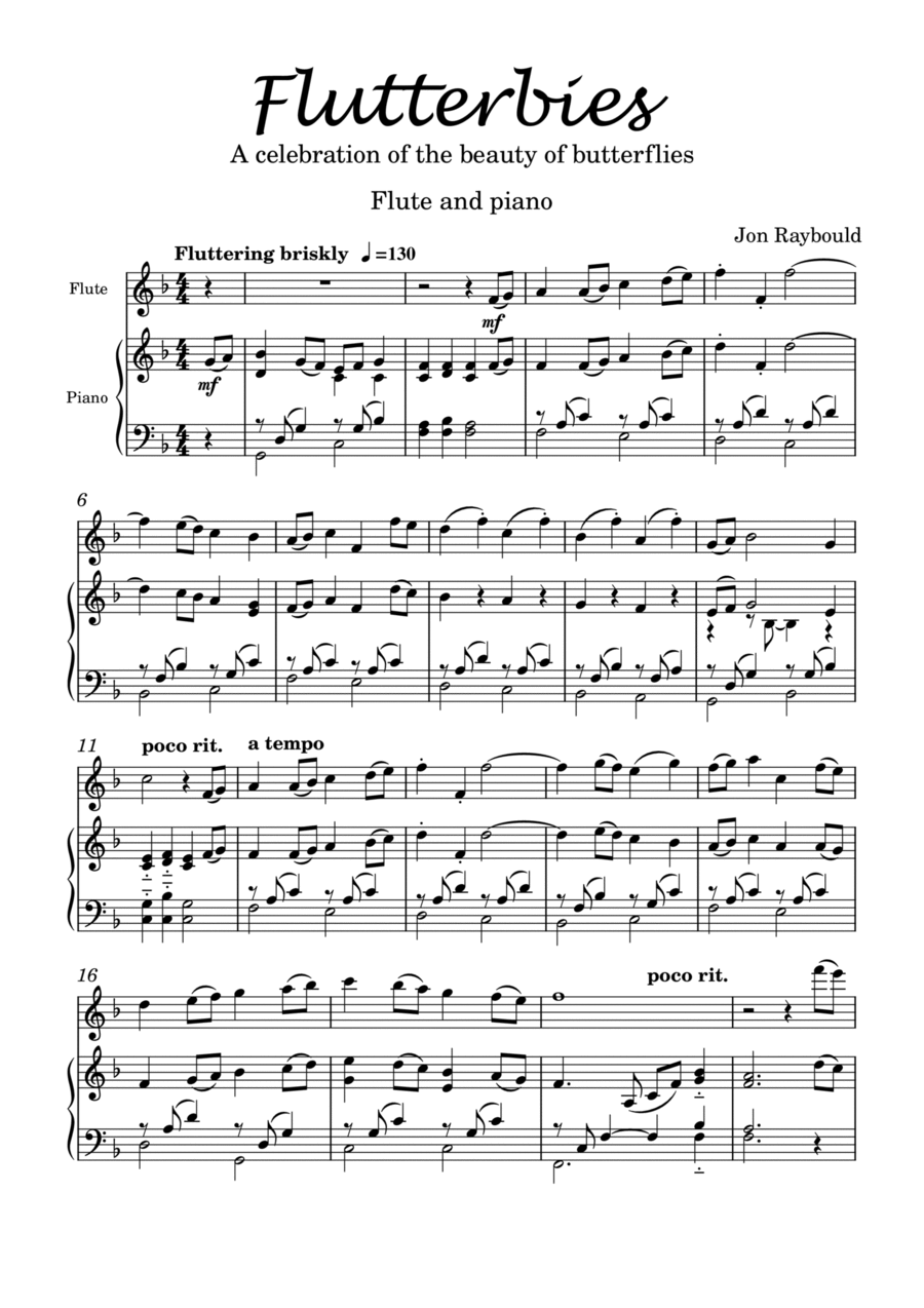Flutterbies Flutterbies Flute Solo scores gallery preview page 1