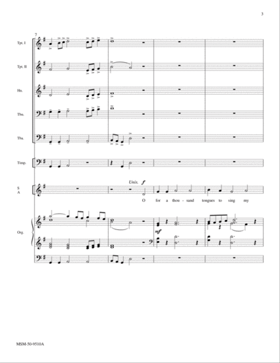 O for a Thousand Tongues to Sing Choir scores gallery preview page 3