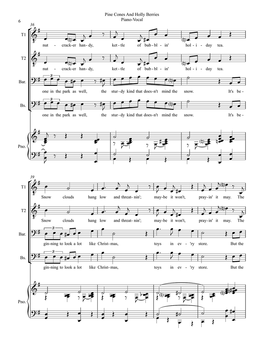 It's Beginning To Look Like Christmas TTBB scores gallery preview page 6