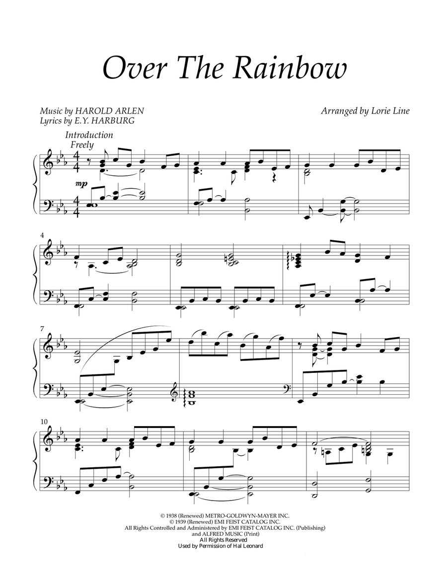 Over The Rainbow (from The Wizard Of Oz) Piano Solo scores gallery preview page 1