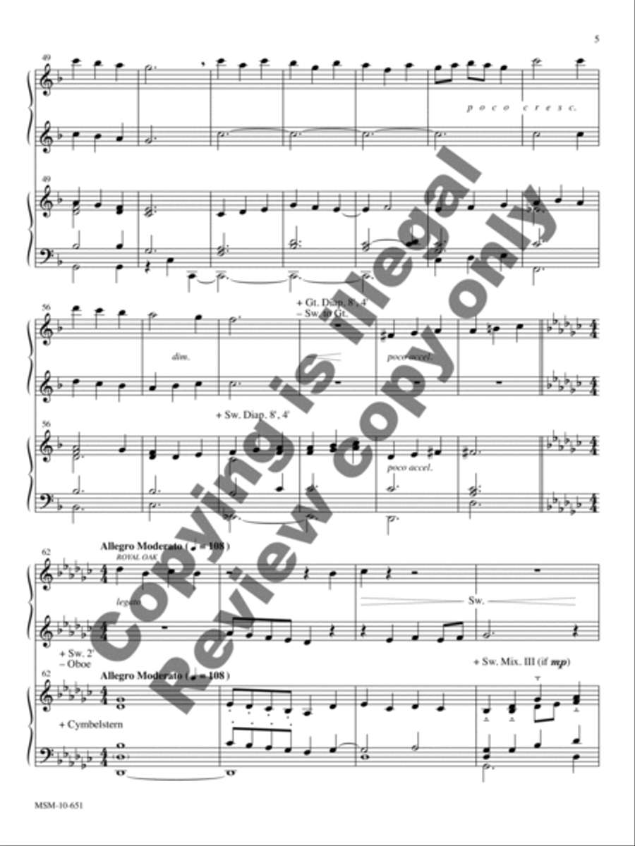 Festival Voluntary for Organ Duet Organ scores gallery preview page 5