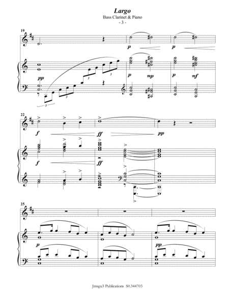 Dvořák: Largo from the New World Symphony for Bass Clarinet & Piano image number null