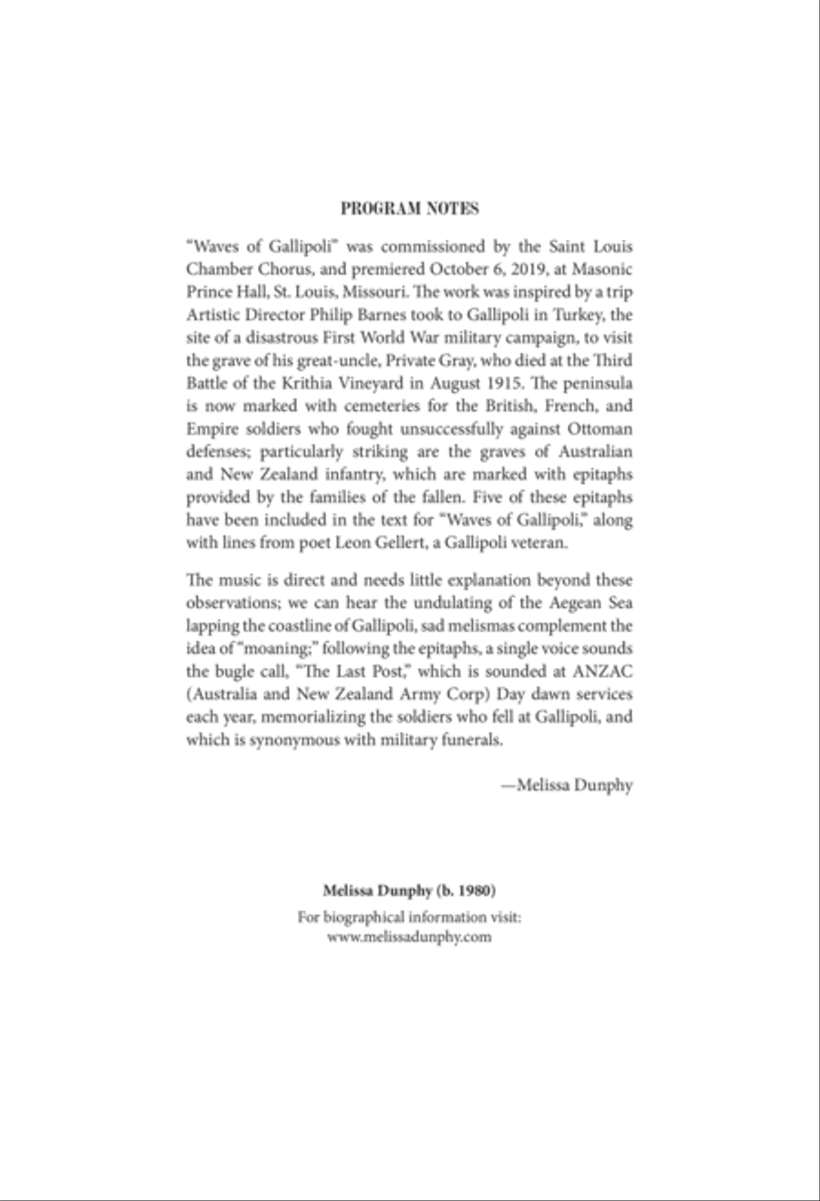 Waves of Gallipoli Divisi scores gallery preview page 1