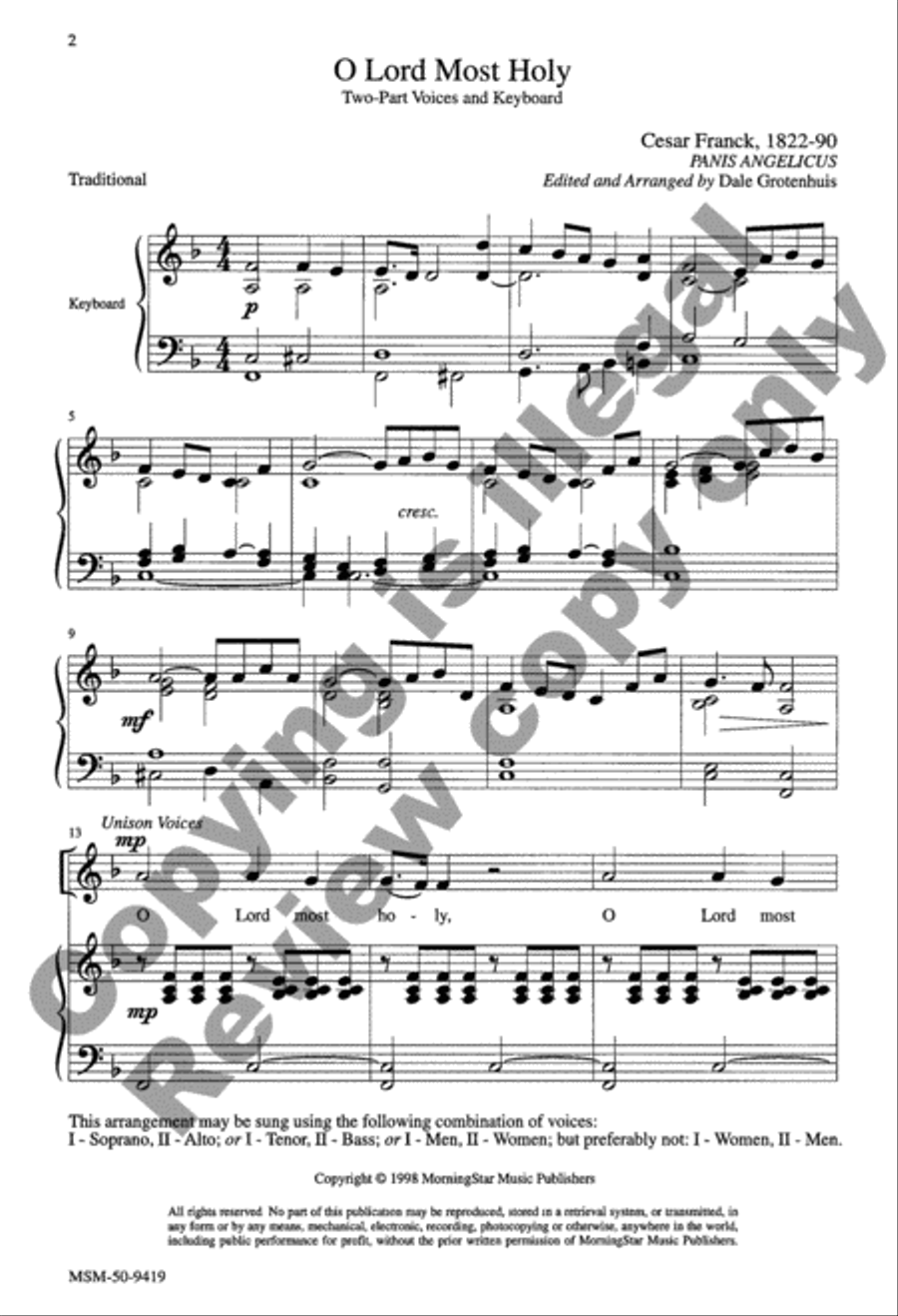 O Lord Most Holy O Lord Most Holy 3-Part scores gallery preview page 3