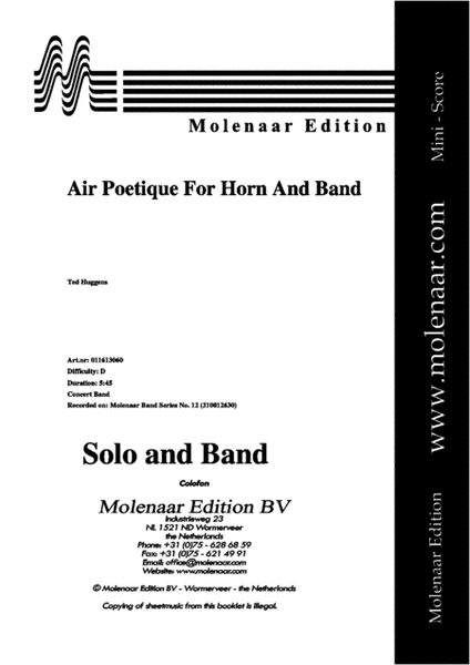 Air Poetique for Horn and Band image number null