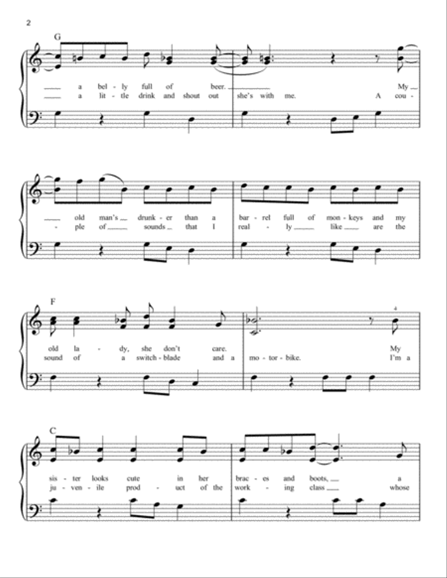 Saturday Night's Alright (For Fighting) (from Rocketman) Easy Piano scores gallery preview page 2