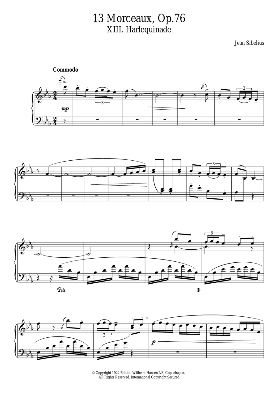 13 Morceaux, Op.76 - XIII. Harlequinade Piano Solo scores gallery preview page 1