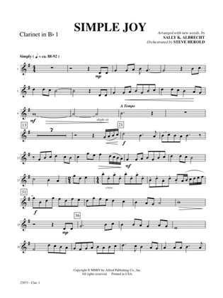 Simple Joy (Simple Gifts / Joy to the World): 1st B-flat Clarinet