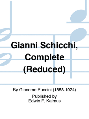 Book cover for Gianni Schicchi, Complete (Reduced)