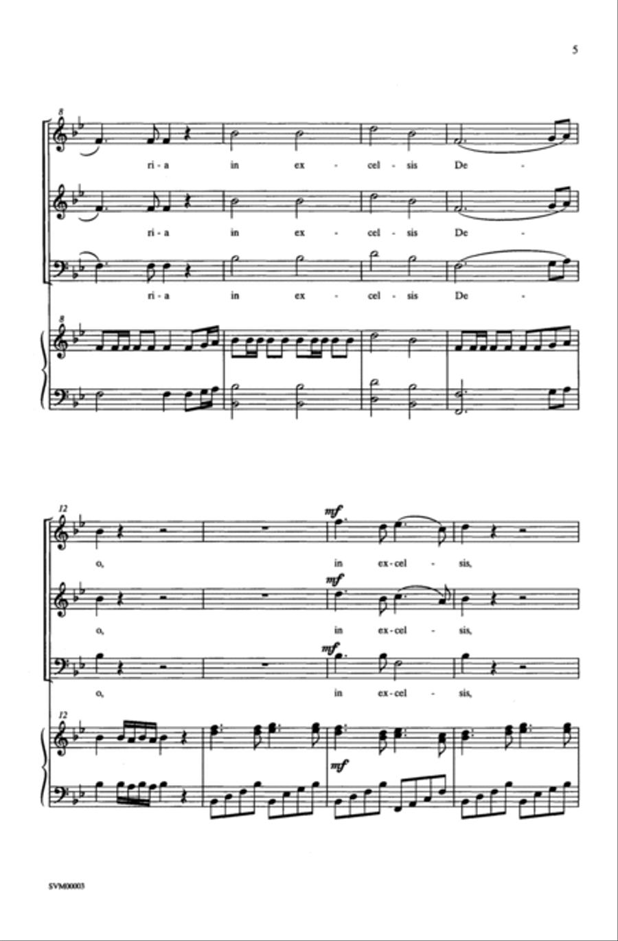 Gloria Gloria 3-Part scores gallery preview page 3