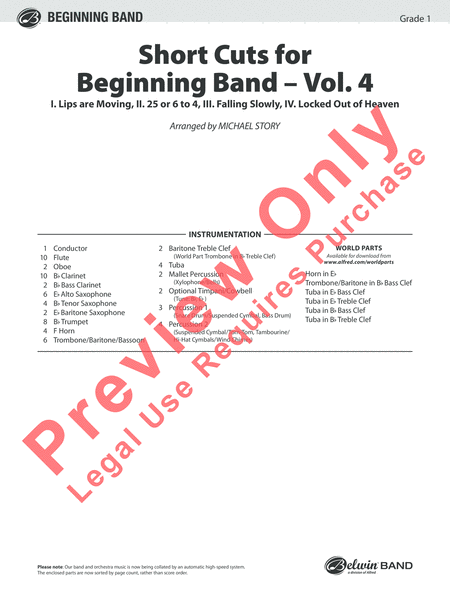 Short Cuts for Beginning Band -- Vol. 4