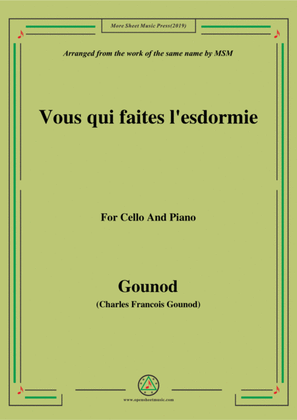 Gounod-Vous qui faites l'esdormie,for Cello and Piano