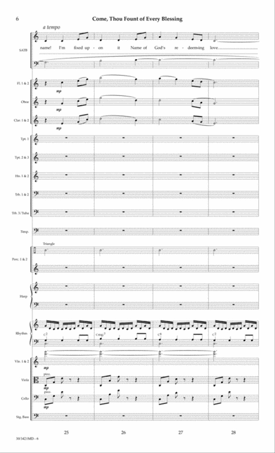 Come, Thou Fount of Every Blessing - Orchestral Score and Parts Choir scores gallery preview page 9