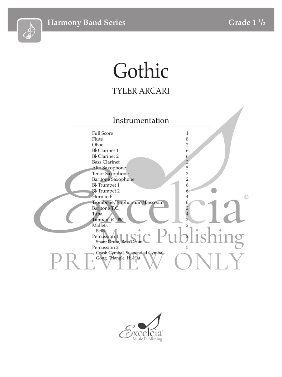 Gothic (Score) Concert Band scores gallery preview page 2