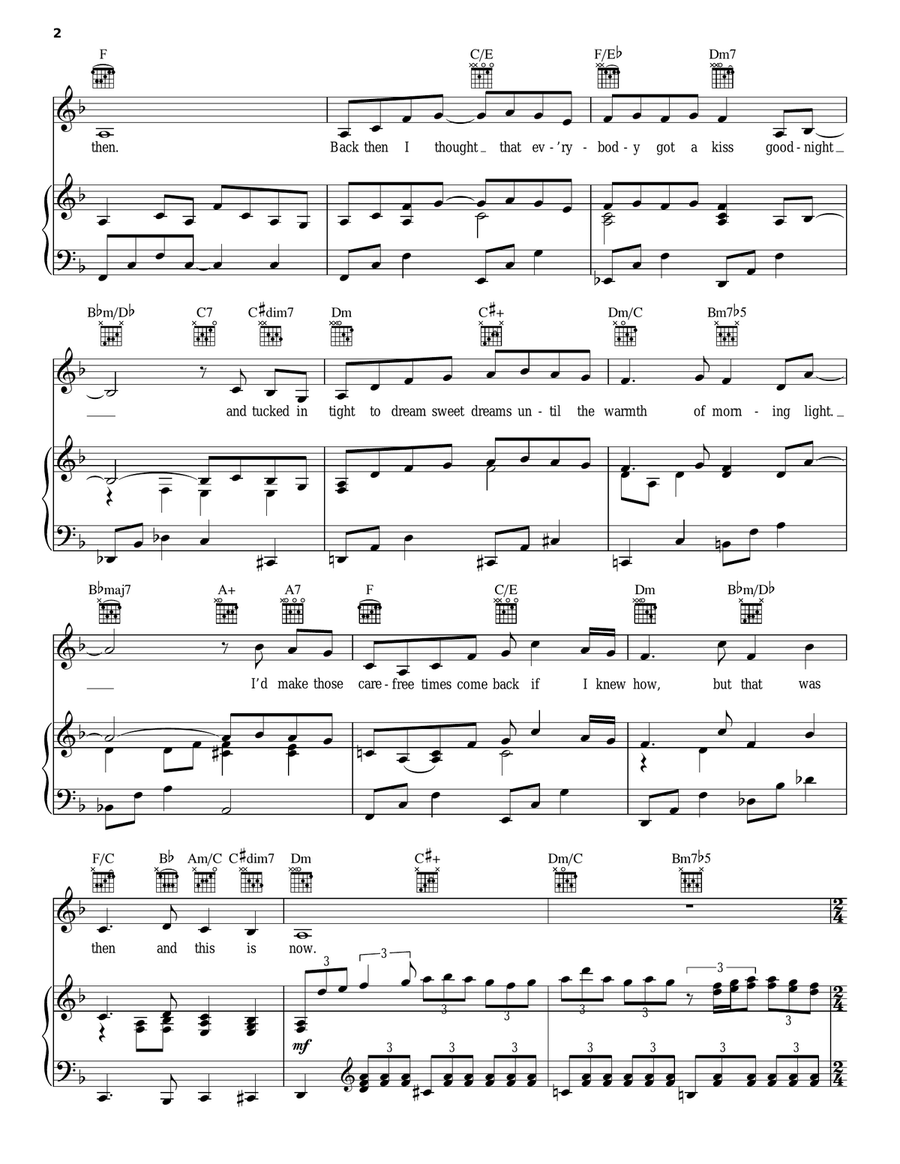 Now And Then Piano, Vocal, Guitar scores gallery preview page 2