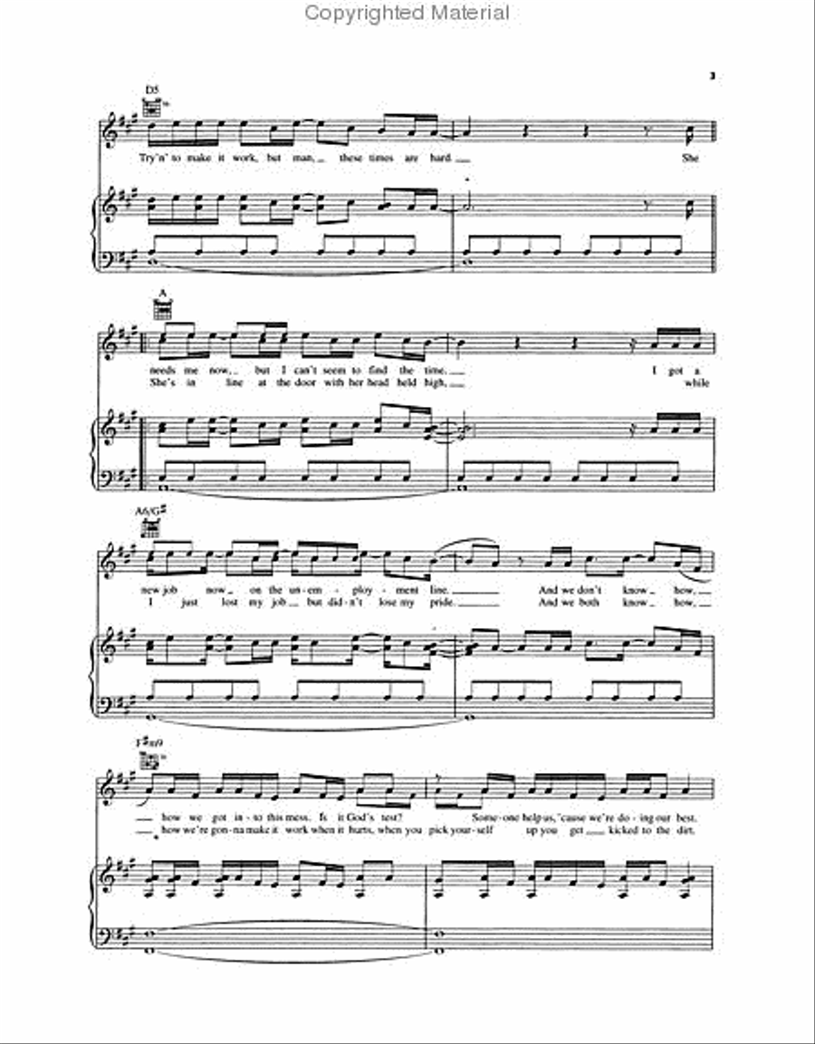 For the First Time Piano, Vocal, Guitar scores gallery preview page 3