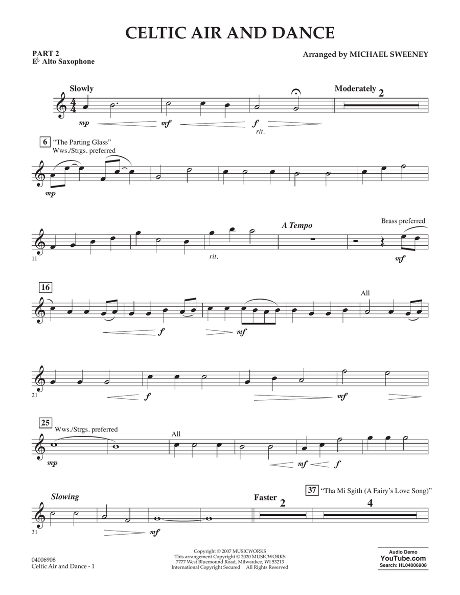 Celtic Air and Dance - Pt.2 - Eb Alto Saxophone Concert Band scores gallery preview page 1