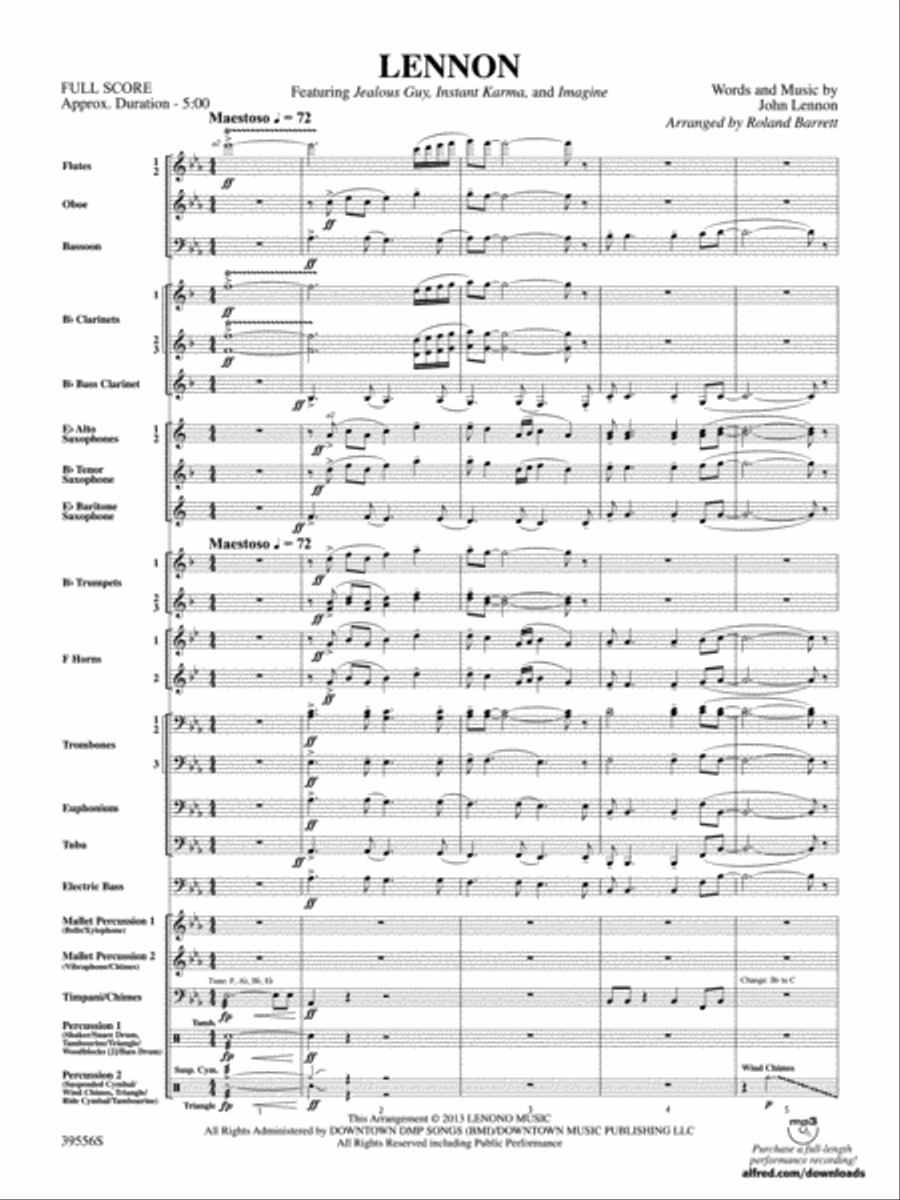 Lennon: Score Lennon: Score Concert Band scores gallery preview page 3
