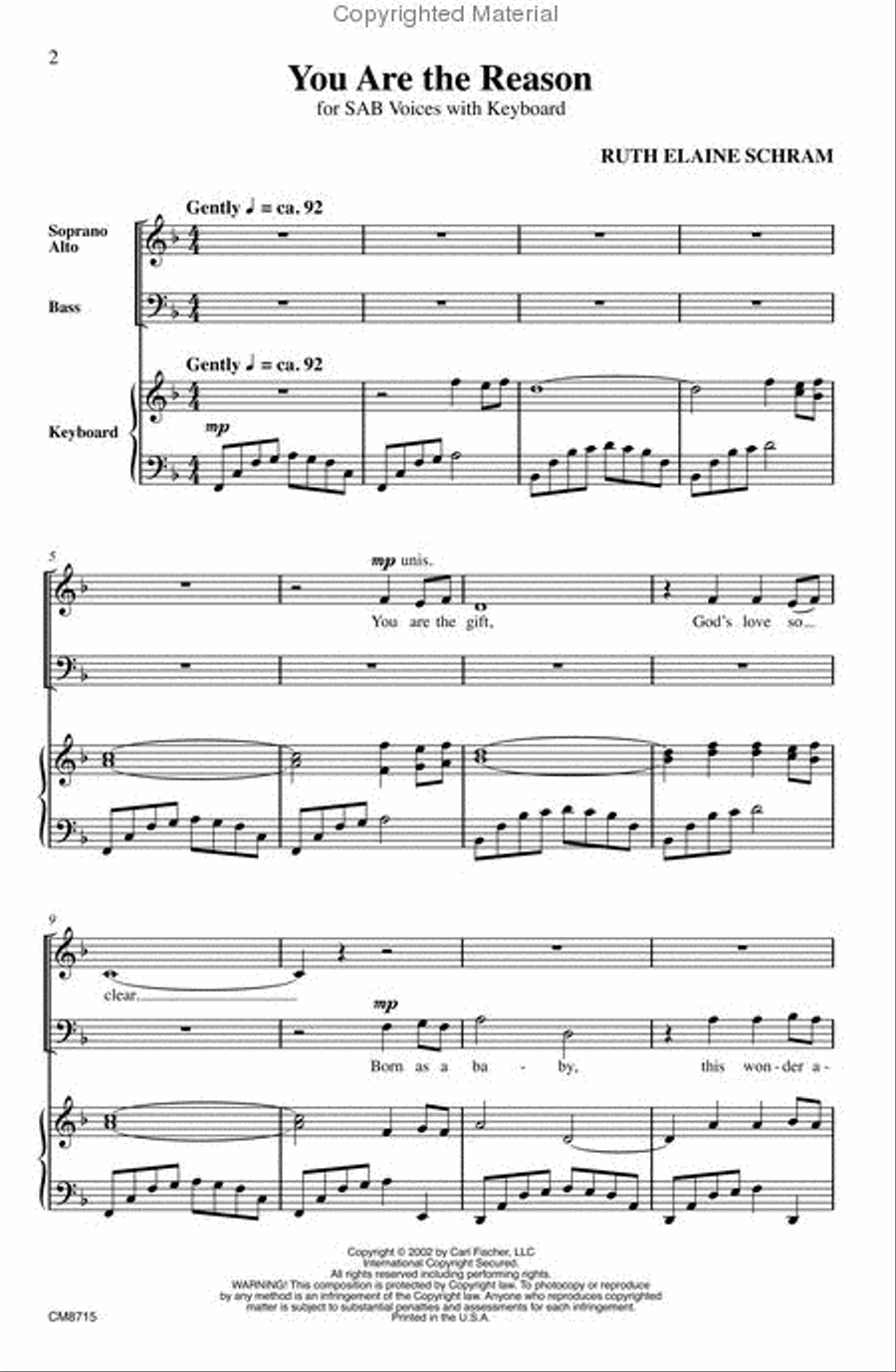 You Are The Reason 3-Part scores gallery preview page 2