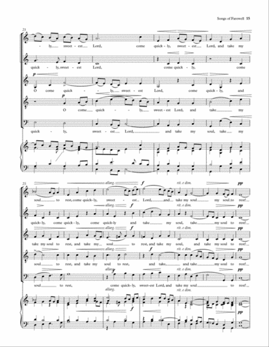 Songs of Farewell Divisi scores gallery preview page 16